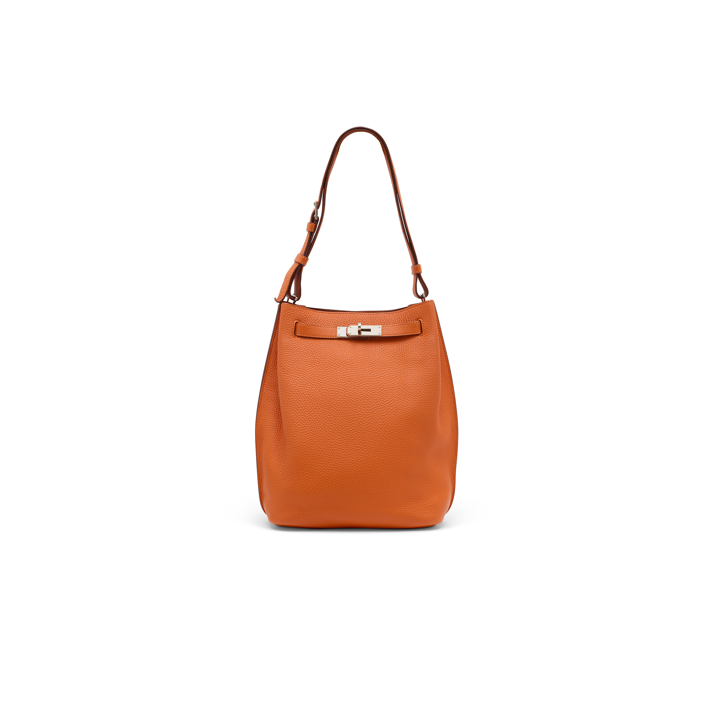 H**mes MASTER 22CM ORANGE TOGO LEATHER PALLADIUM PLATED SO KELLY BAG (29.5*22*11cm)